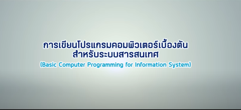 การเขียนโปรแกรมคอมพิวเตอร์เบื้องต้นสำหรับระบบสารสนเทศ | Basic Computer Programming for Information System